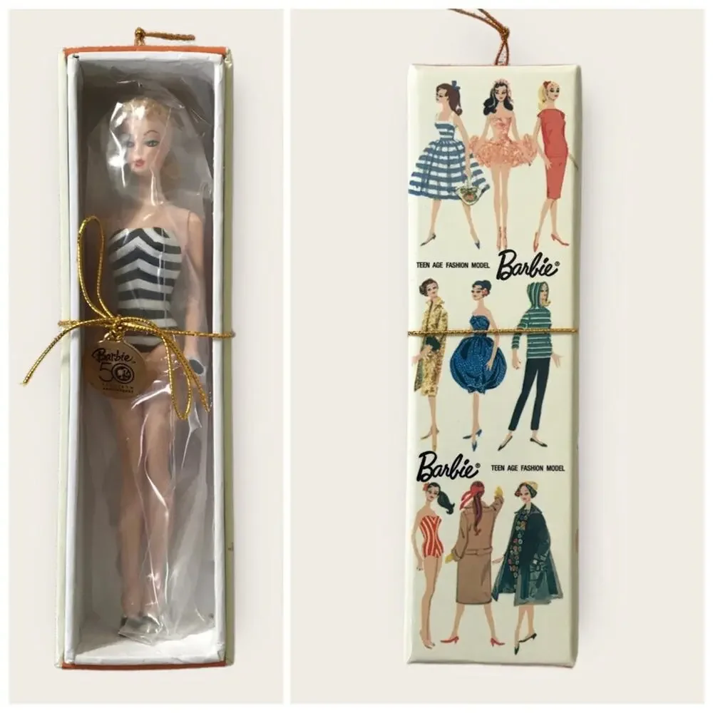 Barbie 2 Set Christmas Ornaments Teen Fashion Model & Enchanted Evening